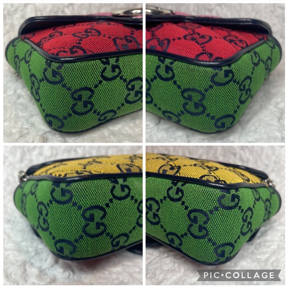Gucci Guccissima GG Marmont Multicolor Colorblock Quilted Super Mini Bag 476433 - Picture 10 of 17